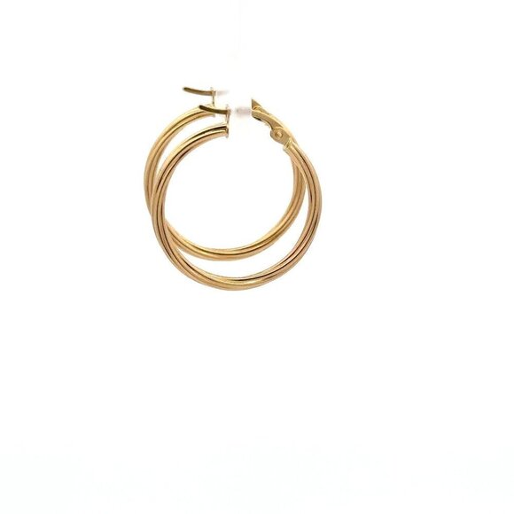 18K Gold Earrings Hoops 1.50 grams - Picture 1 of 9